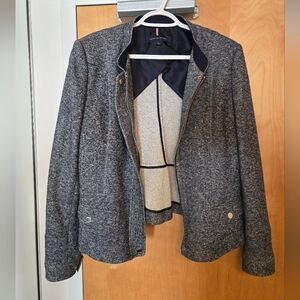 Tommy Hilfiger Gray Blue Blazer Classic Wool-Blend Suit Jacket